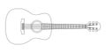 Acoustic guitar outline silhouette. Music instrument line icon. Vector illustration